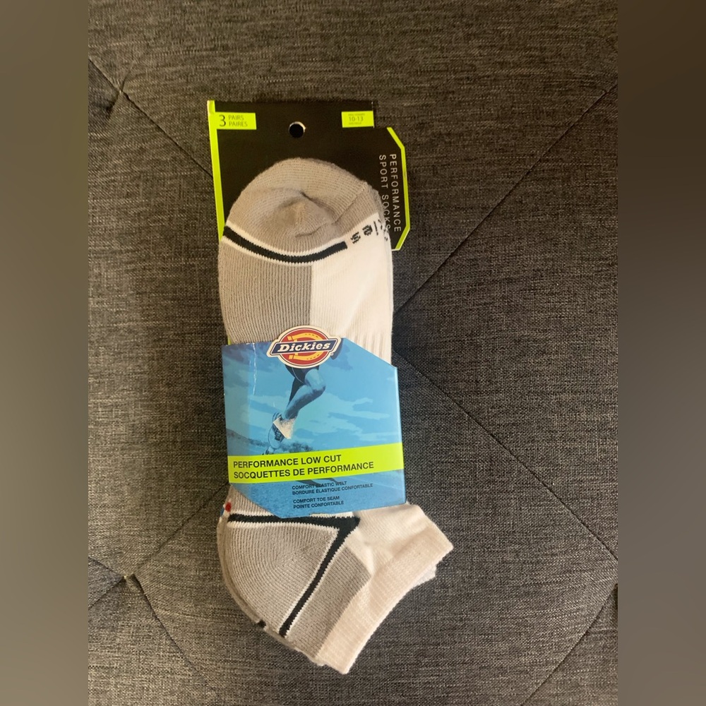 🎈 Dickies 3 pk Performance Low Cut Socks-Gray with accent colour